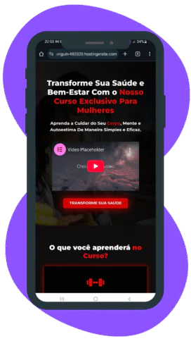 Criação de sites - demonstração landing page curso