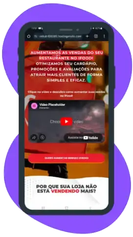 imagem representando um print de uma landing page gestor de ifood